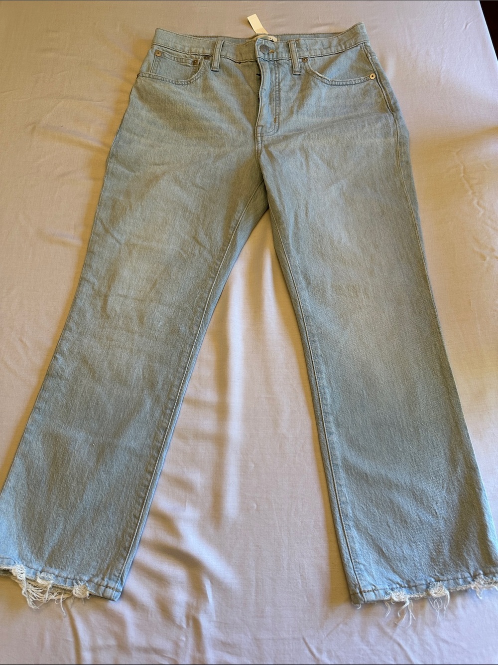 Madewell Light Blue Cropped Straight-Leg Jeans
